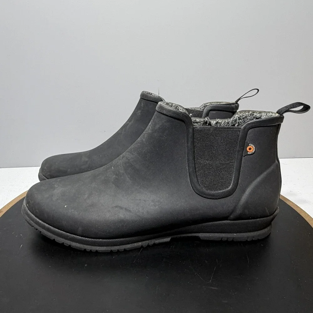 Bogs Boots Womens Size‎ 10 Black Sweetpea Winter Faux Fur Lined Chelsea Rain